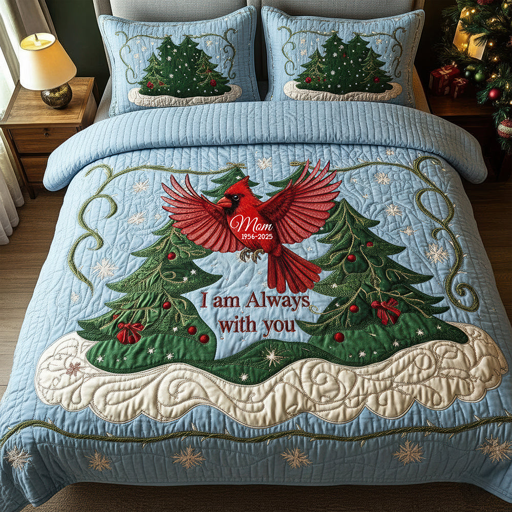 I Am Always With You – Cardinal Memorial Quilt Bedding Set – Personalized Gifts for Loved Ones in Heaven Blanket PopCulturePrints