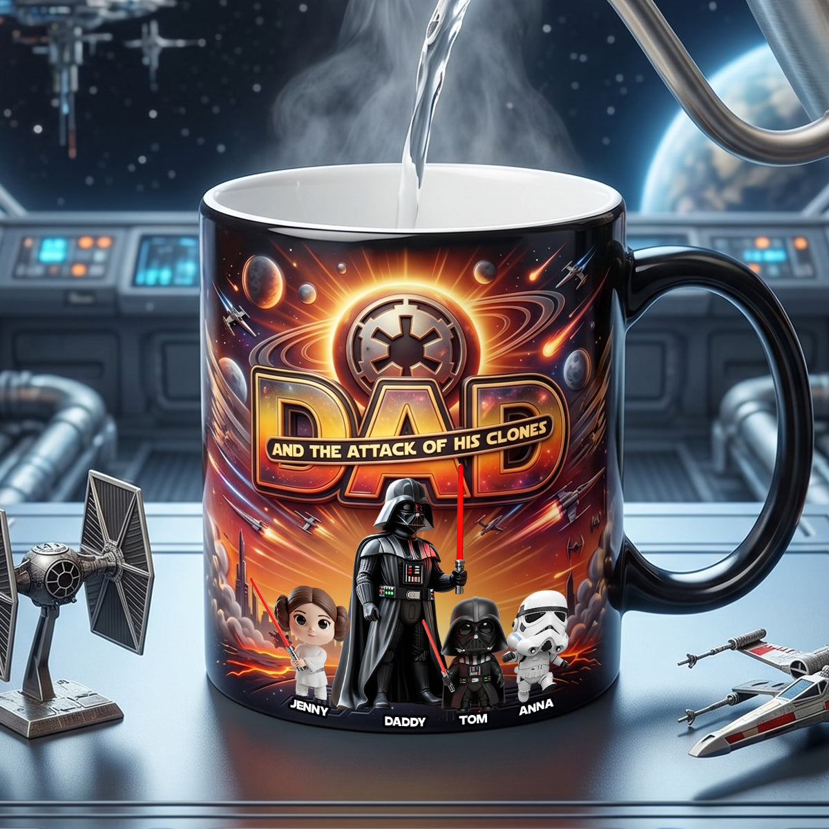 “Every Dad is a Star!” - Dad's Mischievous Mini Versions Magic Mug - Personalized Gift for Dads, Grandpas, and Any Father Figure Coffee Mug PopCulturePrints