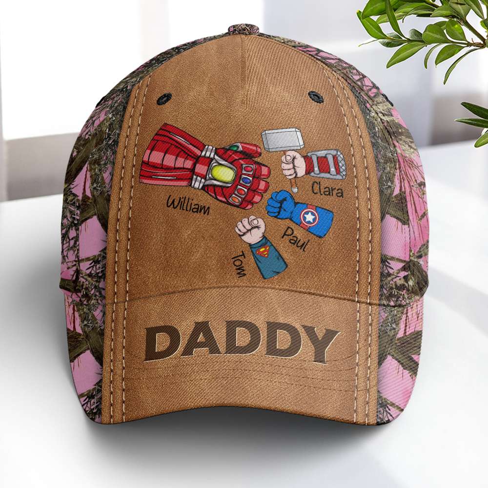 Personalized Superhero Dad Cap - Custom Name Gifts