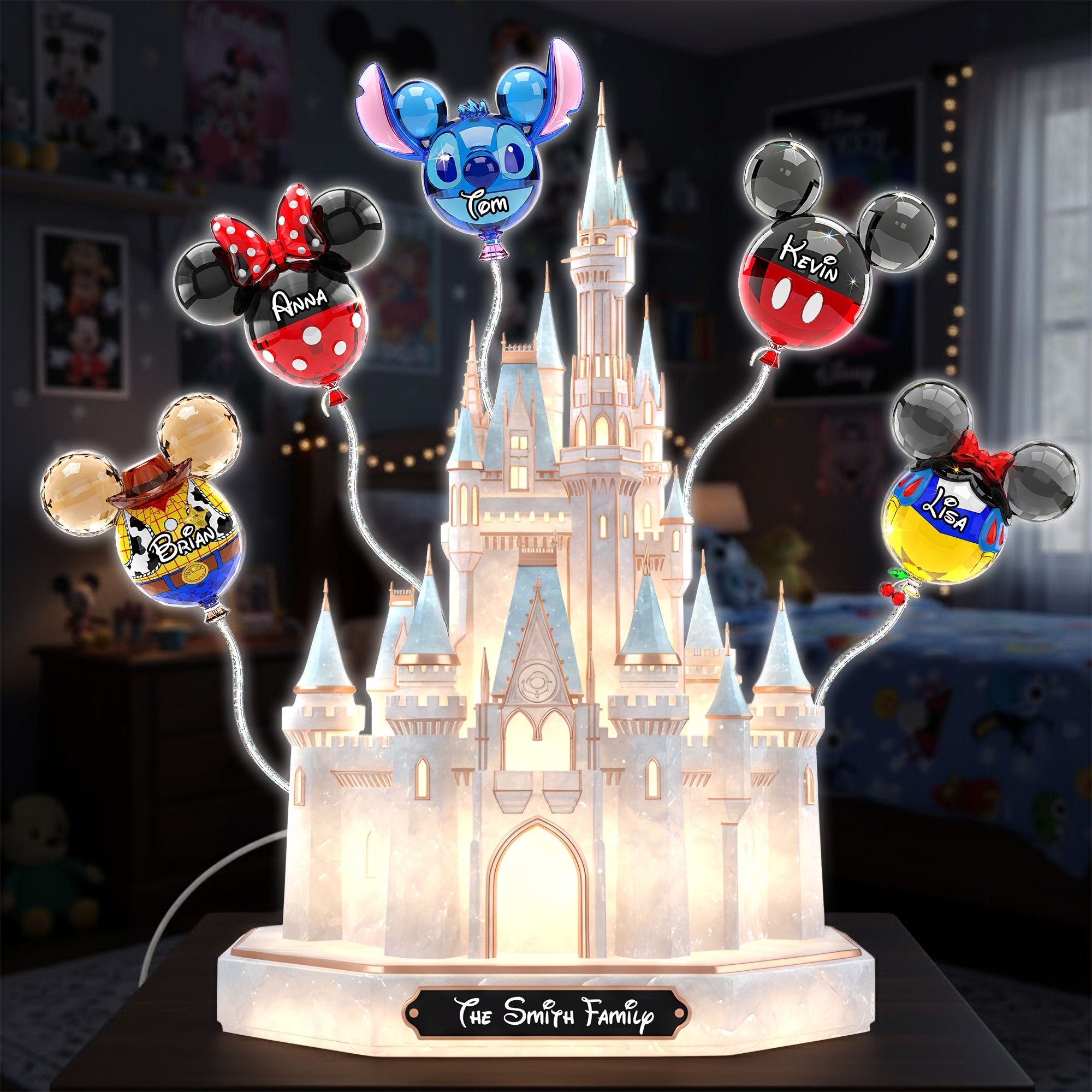 Family Love: Personalized Family Bubble Acrylic Light Box Light Box PopCulturePrints