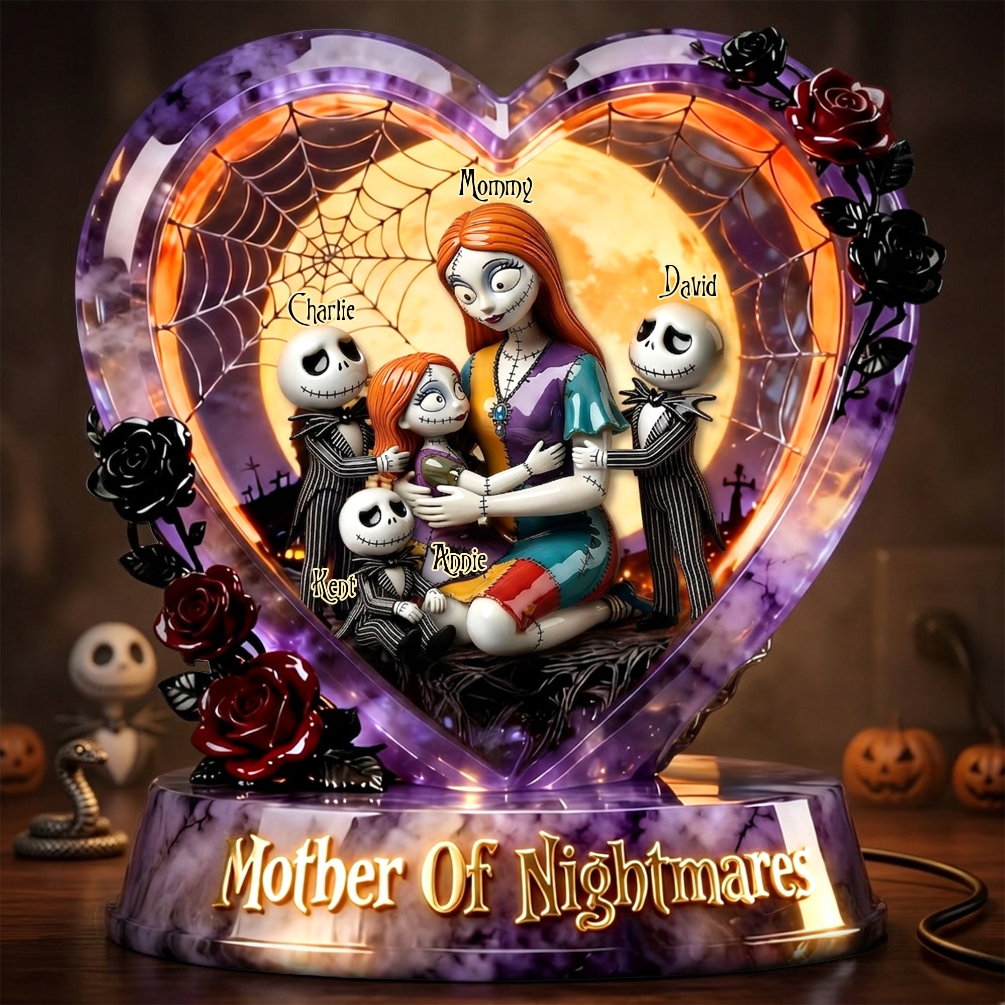 "Celebrate the Spooky Spirit with Customization!" - Personalized Spooky Mom And Kids Light Box - The Perfect Mother's Day Gift Light Box PopCulturePrints