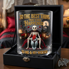 Load image into Gallery viewer, "To The Best Thing That Ever Happened" - Naughty Gothic Couple Round Glass - Personalized Gift for Couples Glass PopCulturePrints

