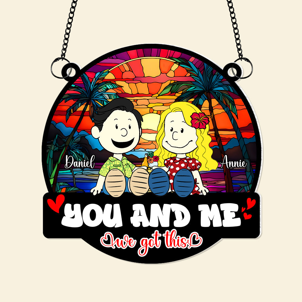 Custom Suncatcher Ornament for Couples | Unique Summer Valentine's Day Gifts Ornament PopCulturePrints