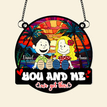 Load image into Gallery viewer, Custom Suncatcher Ornament for Couples | Unique Summer Valentine&#39;s Day Gifts Ornament PopCulturePrints
