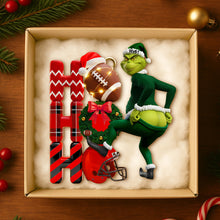 Load image into Gallery viewer, Merry &amp; Cheeky Holiday Cheer - Personalized Grinch Christmas Ornament Ornament PopCulturePrints
