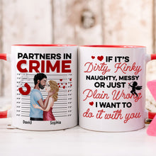 Load image into Gallery viewer, Personalized Partners in Crime Couple Coffee Mug Coffee Mug PopCulturePrints
