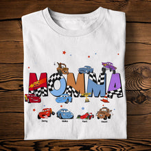 Load image into Gallery viewer, Personalized Pixar Cars Mom Shirt - Customized Gift for Mothers Shirts PopCulturePrints
