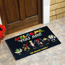 Load image into Gallery viewer, Welcome You Are - Personalized Family Movie Game Doormat Doormat PopCulturePrints
