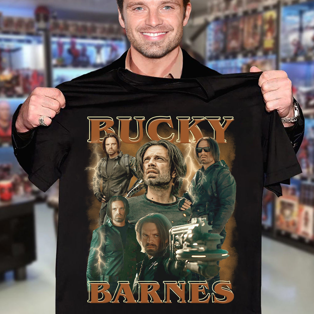 "Embrace Your Inner Hero with Bucky Barnes T-Shirt" - Personalized Gift for Marvel Fans Shirts PopCulturePrints