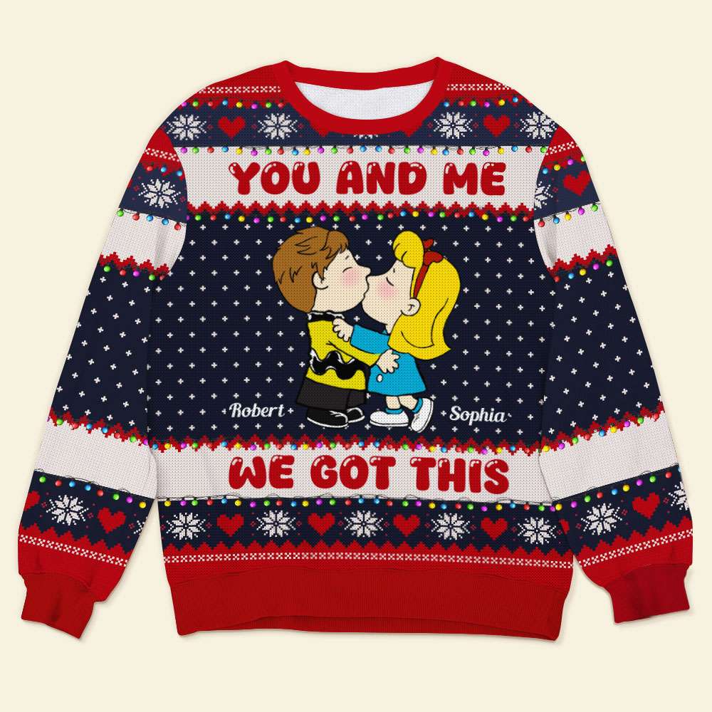 Personalized Cartoon Couple Christmas Ugly Sweater