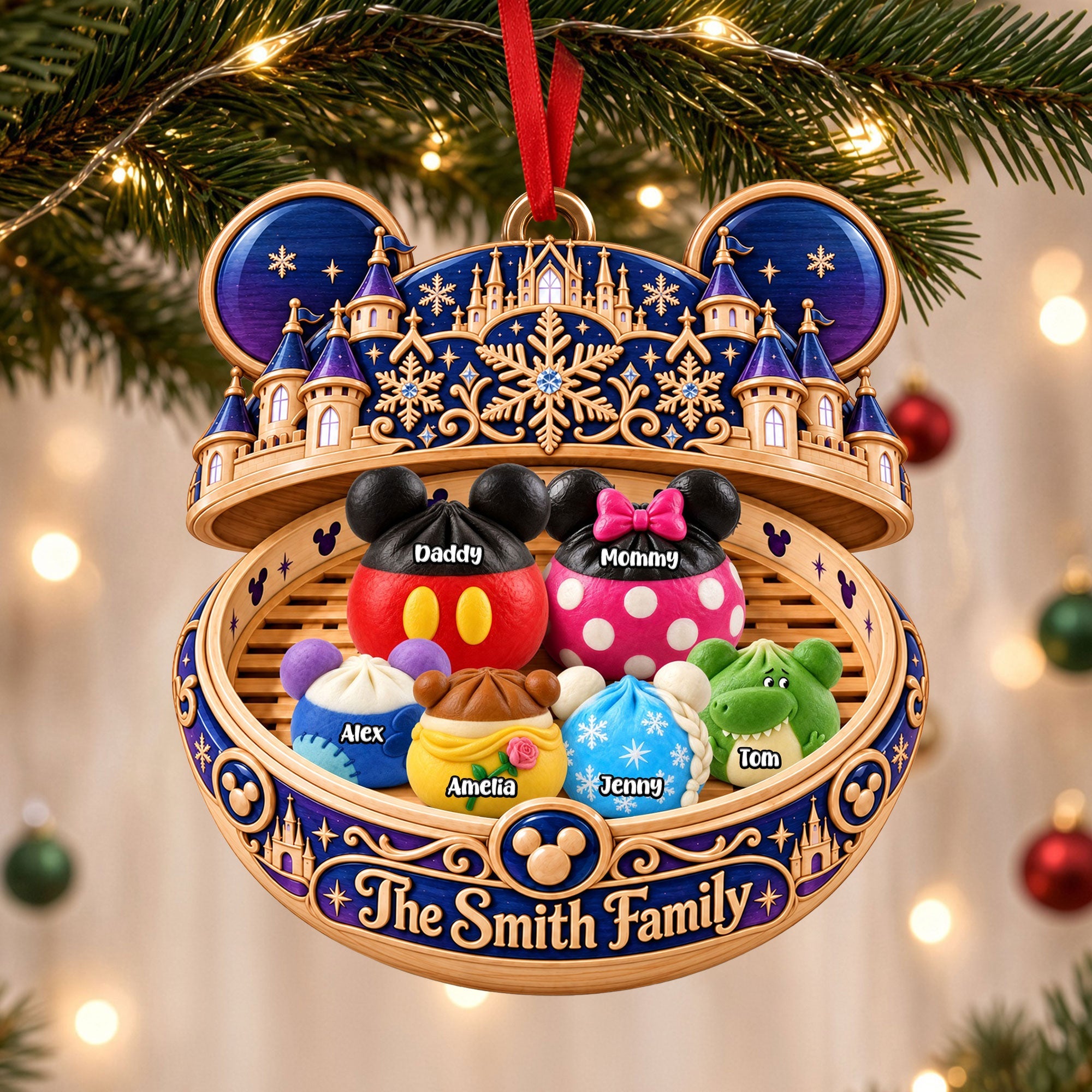 “Celebrate Family Togetherness” - Dumpling Family Ornament - Personalized Christmas Gift for Family