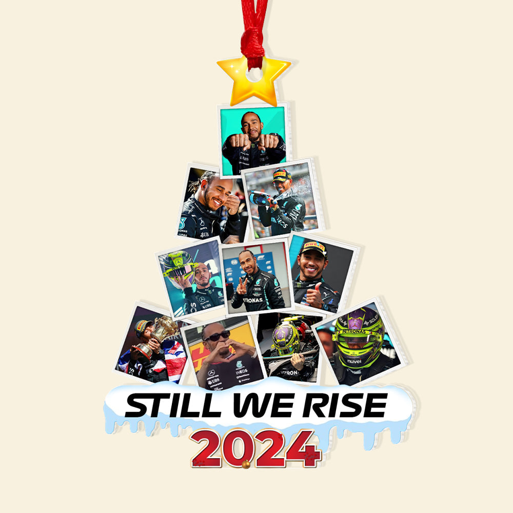 Personalized Racing Fan Photo Christmas Ornament - Still We Rise 2024