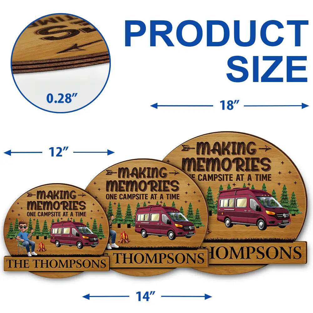 Husband & Wife Camping Partners For Life - Custom Personalized Wood Sign Gift Wood Shaped Sign PopCulturePrints