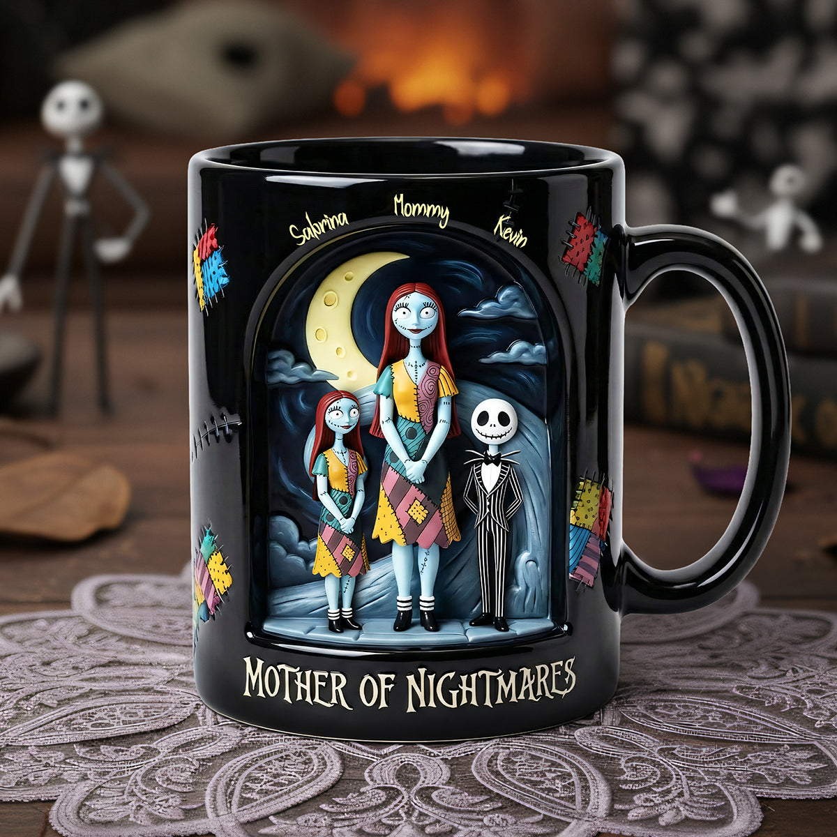 "Embrace the Spooky Vibes!" - Horror Midnight Coffee Mug - Personalized Gift for Mom, Grandma, and More Coffee Mug PopCulturePrints