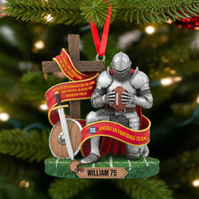 Load image into Gallery viewer, “Be Strong and Courageous” - Personalized Christmas Football Ornament for Christians - Meaningful Gift for Friends, Family, and Sports Enthusiasts Ornament PopCulturePrints
