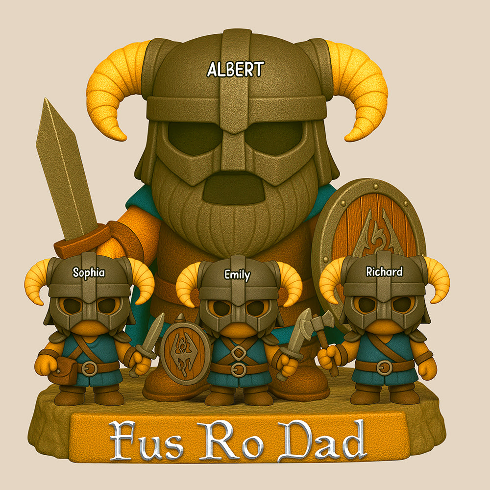 "Fus Ro Dad" - Unique Personalized Gift for Dad and Grandpa - Customizable Print on Demand Shaped Plaques PopCulturePrints