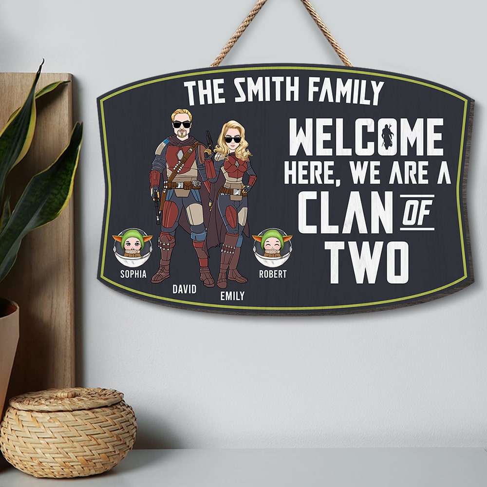 Personalized 'Clan of Two' Wood Sign – Custom Gift for Families Wood Sign PopCulturePrints