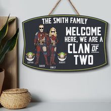Load image into Gallery viewer, Personalized 'Clan of Two' Wood Sign – Custom Gift for Families Wood Sign PopCulturePrints
