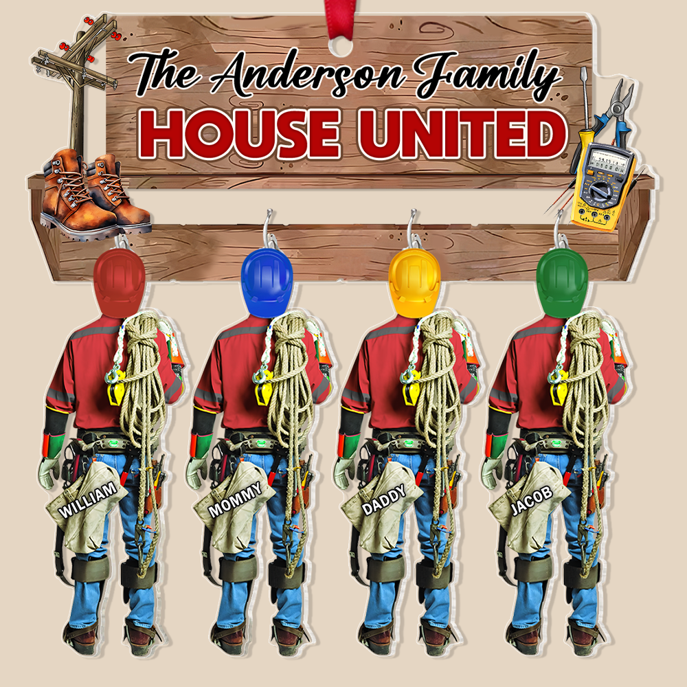 Custom Lineman Family Christmas Ornament Ornament PopCulturePrints