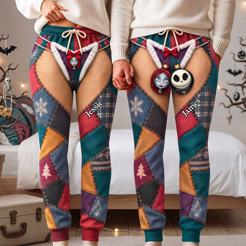 “Stay Spooky Together!” Personalized Funny Couple Sweatpants - Unique Halloween Gift for Couples Shorts and Pants PopCulturePrints