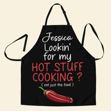 Load image into Gallery viewer, Personalized Couple Apron - Hot Stuff Cooking Aprons PopCulturePrints
