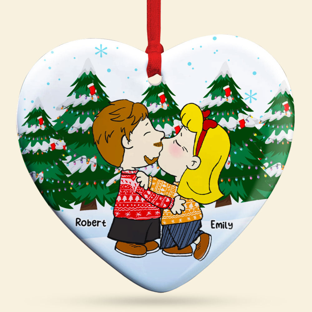 Personalized Kissing Couple Ornament - Christmas Gift & Valentine's Day Gifts Ornament PopCulturePrints