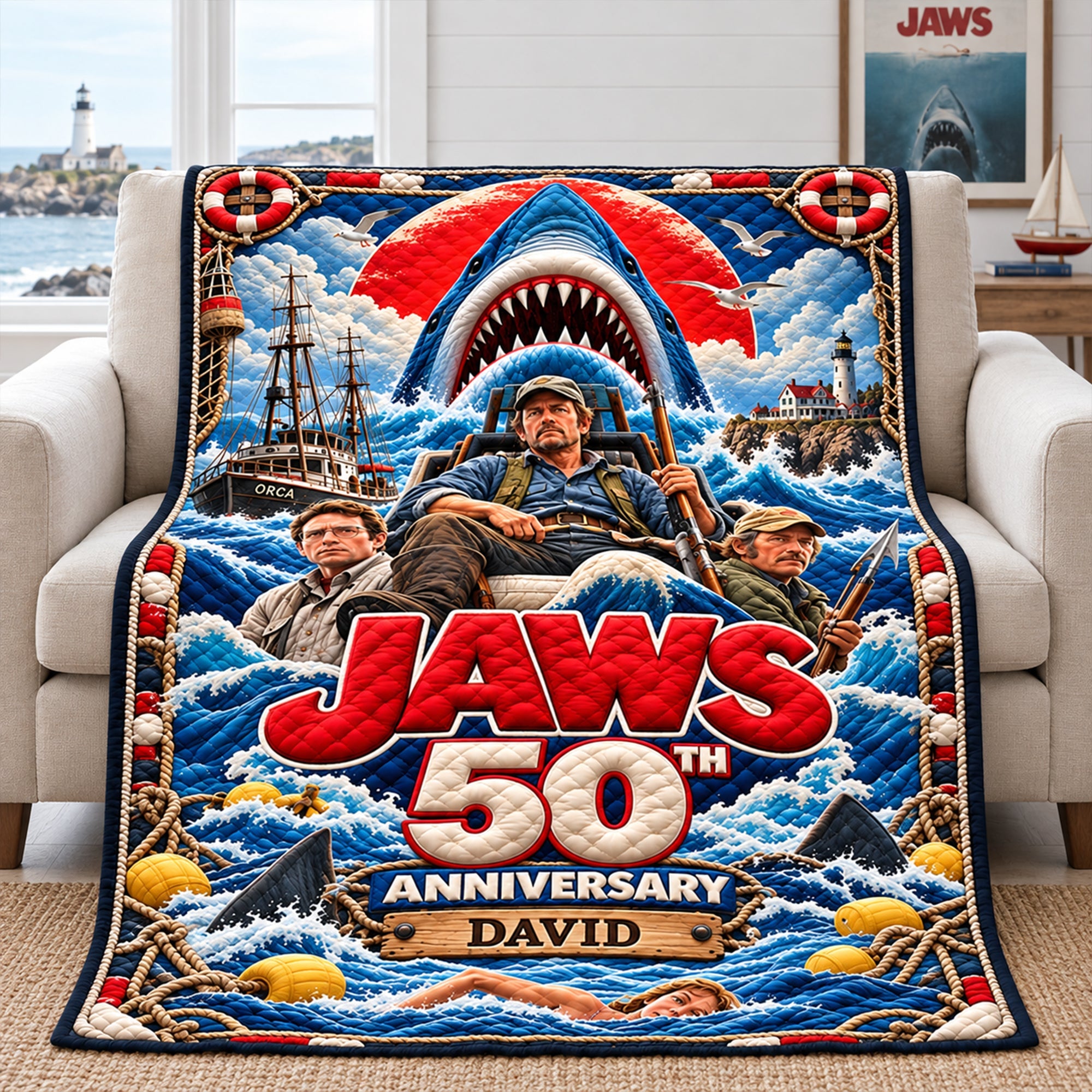 "Dive into Adventure!" - The Leviathan Of The Deep Blanket - Personalized Gift for Ocean Lovers