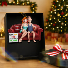 Load image into Gallery viewer, Naughty Couple Christmas Ornament - Personalized Gift for Couples Who Love Fun Ornament PopCulturePrints
