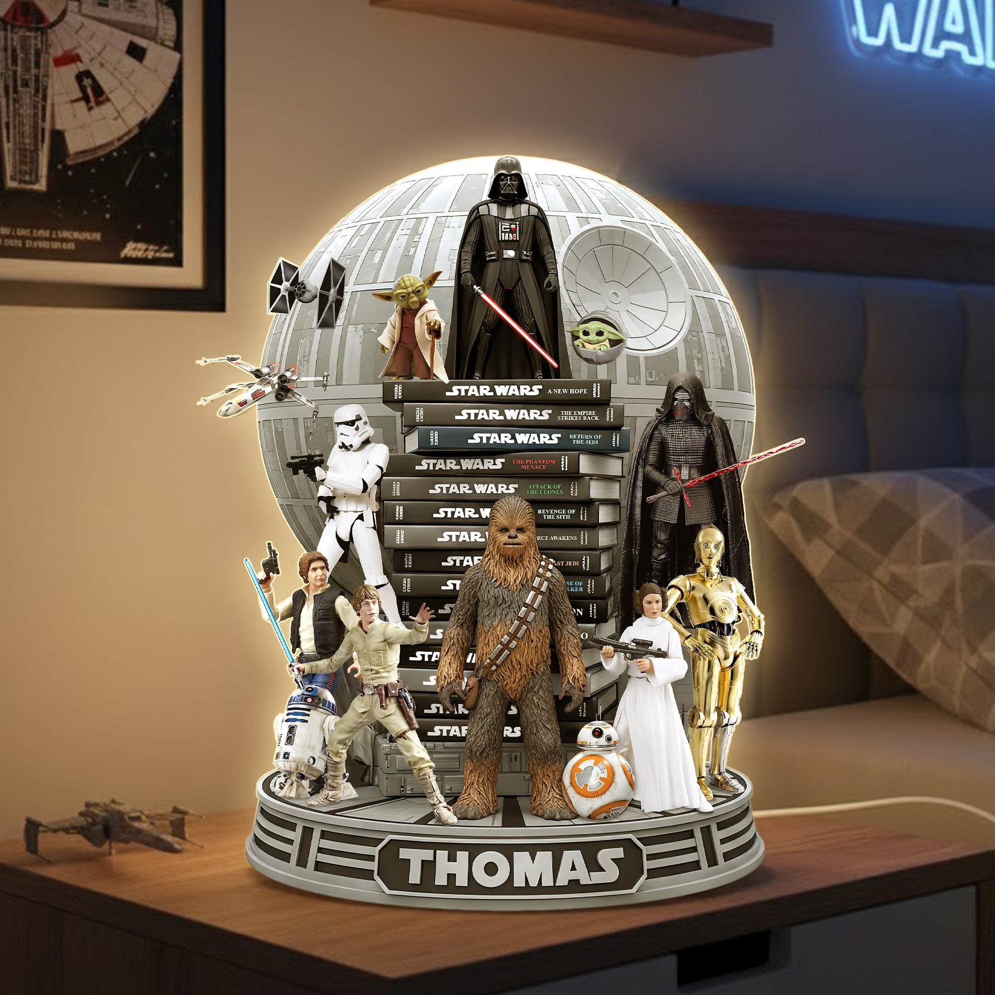 Embrace the Force: Personalized Epic Acrylic Light Box - Custom Gift for Star Wars Fans Light Box PopCulturePrints