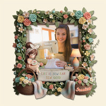 Load image into Gallery viewer, Life is Sew Far Sew Good - Sewing Girl Custom Photo Fridge Magnet Fridge Magnet PopCulturePrints
