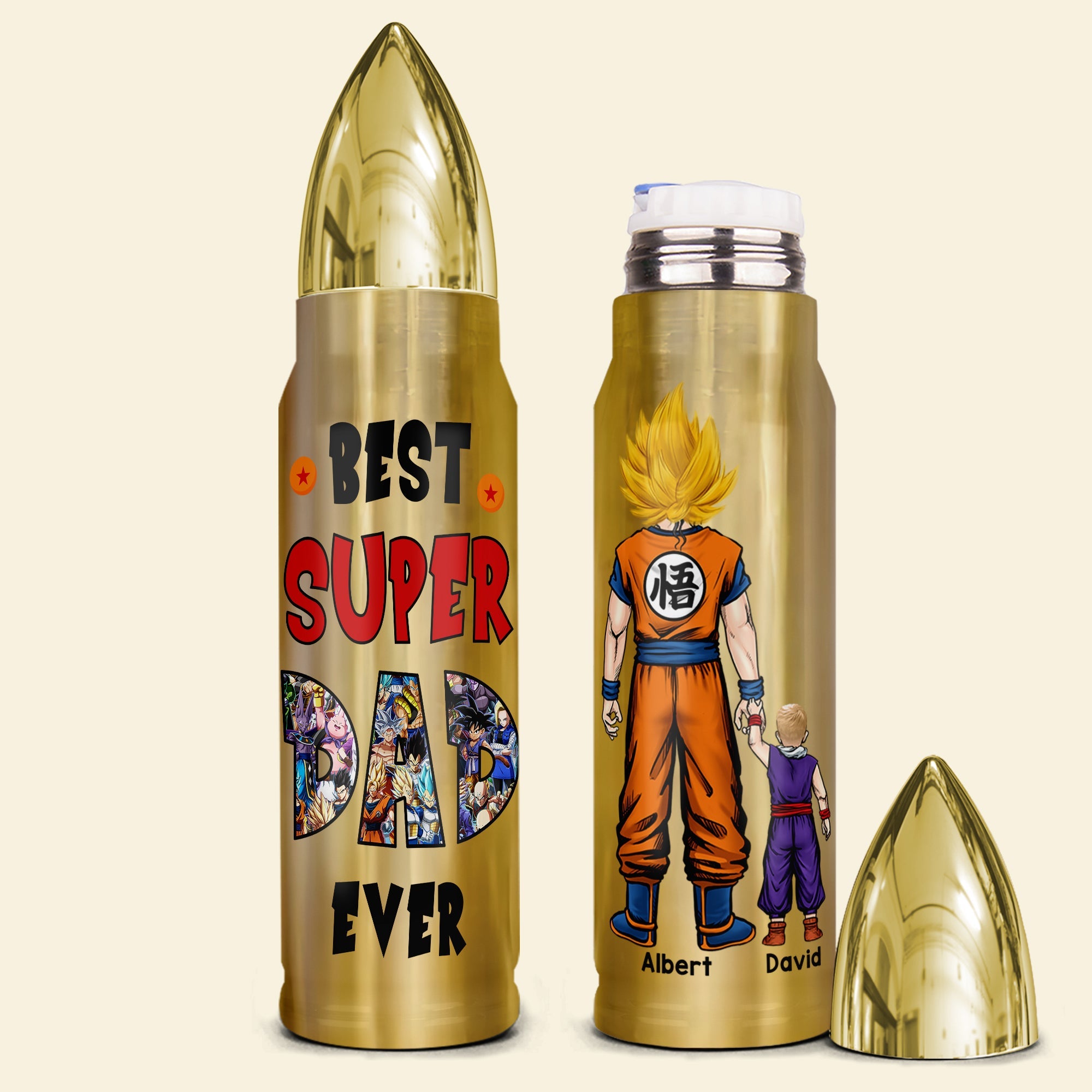 Super Dad Personalized Bullet Tumbler - Anime Edition