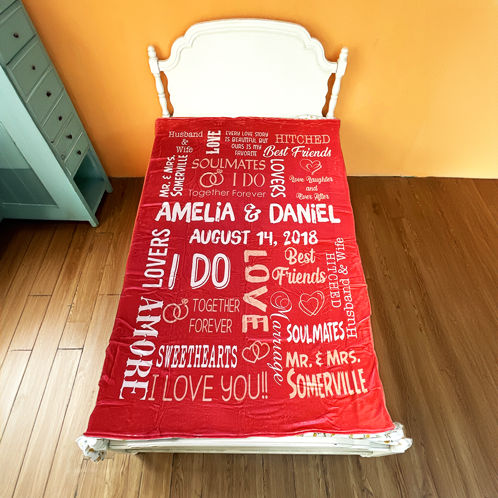 Personalized Soulmate Blanket for Couples - Custom Couple Gift Blanket PopCulturePrints