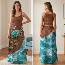 Load image into Gallery viewer, Mom, You're Turtley Awesome - Personalized Maxi Dress for Mom, Unique Gift for Mother's Day and Grandma Dress PopCulturePrints
