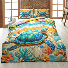 Load image into Gallery viewer, Turtle Lovers Quilt Bed Set - Perfect Gift for Ocean Enthusiasts Blanket PopCulturePrints
