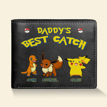 Load image into Gallery viewer, Custom PU Leather Wallet for Dad - Daddy&#39;s Best Catch Design Leather Wallet PopCulturePrints
