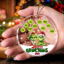 Load image into Gallery viewer, Personalized Grinch Family Christmas Ornament 2023 Ornament PopCulturePrints
