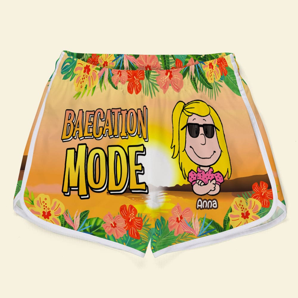 Personalized Beach Vacation Couple Shorts - Baecation Mode