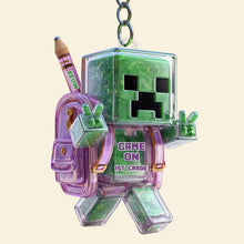 Load image into Gallery viewer, Game On! Personalized Pixel Gamer Keychain - Perfect Back to School Gift for Kids Keychains PopCulturePrints

