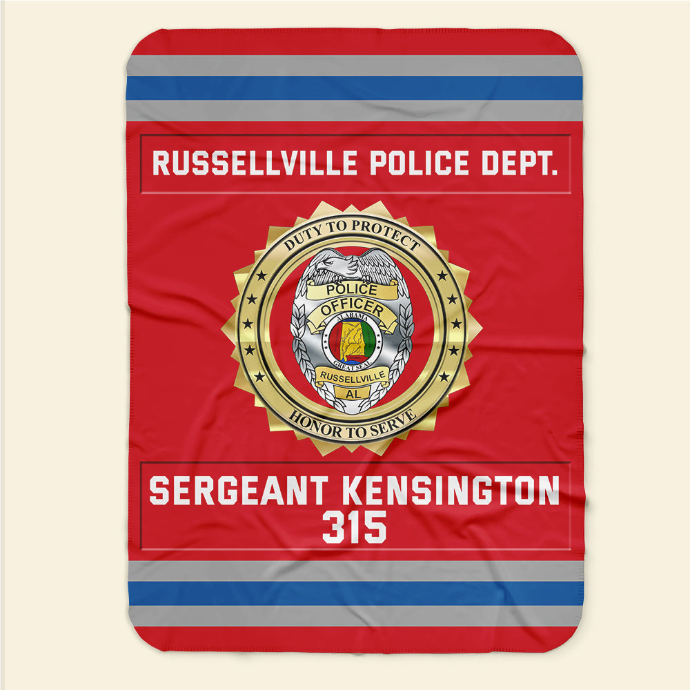 Custom Police Blanket - Personalized Police Department Logo Gift Blanket PopCulturePrints