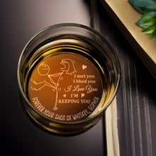 Load image into Gallery viewer, Personalized Whiskey Glass for Couples - Engraved Love Gift Whiskey Glass PopCulturePrints
