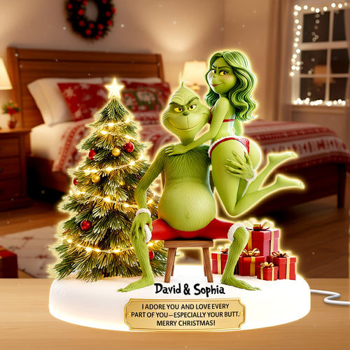 I Adore You – Mischievous Green Couples Light Box – Personalized Gift for Couples Light Box PopCulturePrints