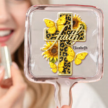 Load image into Gallery viewer, "Faith in Every Reflection" - Personalized Faith Cross Handheld Mirror - Unique Gift for Christians Mirror PopCulturePrints

