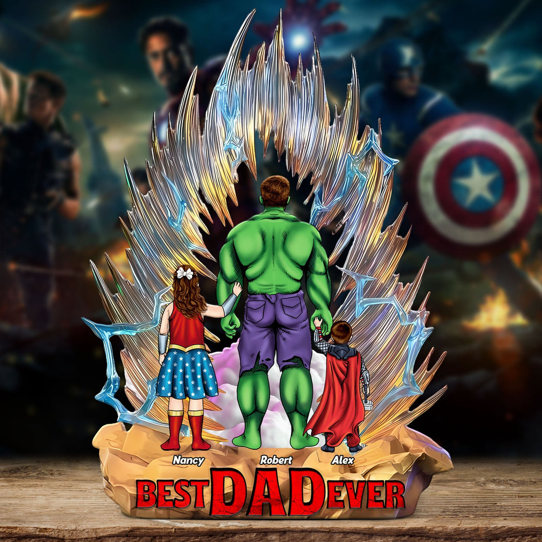Best Dad Ever Acrylic Plaque | Personalized Gift for Super Dads Shaped Plaques PopCulturePrints
