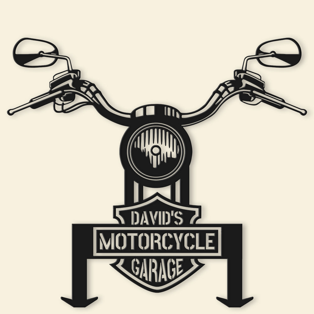 Personalized Motorcycle Garage Metal Wall Art Metal Signs PopCulturePrints