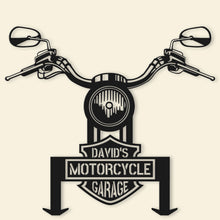 Load image into Gallery viewer, Personalized Motorcycle Garage Metal Wall Art Metal Signs PopCulturePrints
