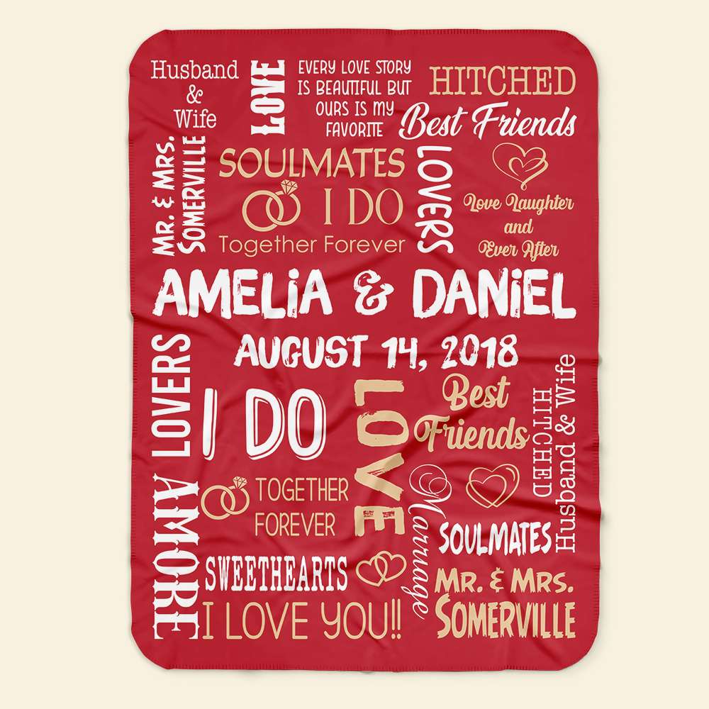 Personalized Soulmate Blanket for Couples - Custom Couple Gift Blanket PopCulturePrints