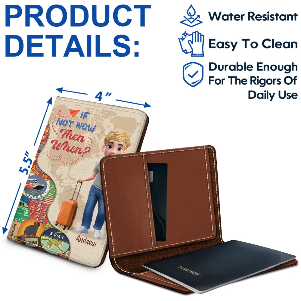 And So The Adventure Begins - Personalized Passport Cover & Holder Passport Holder PopCulturePrints