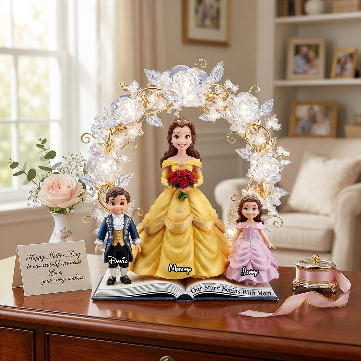 Our Story Begins With Mom - Personalized Acrylic Plaque for Mother's Day, A Unique Gift for Mom and Grandma Shaped Plaques PopCulturePrints