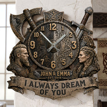 Load image into Gallery viewer, Epic Love Hanging Wall Clock Personalized Couple Decor 05HATI160726 Hanging Wall Clock PopCulturePrints
