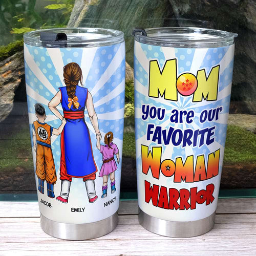 Custom Mom Warrior Tumbler - Personalized Mother's Day Gift Tumbler Cup PopCulturePrints
